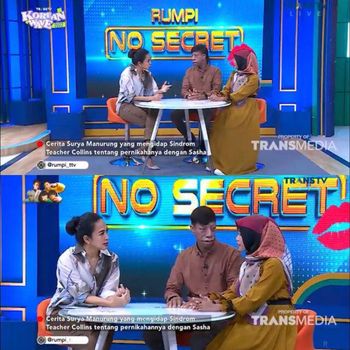 Surya Manurung dan Sasha Puspita Dewi menjadi bintang tamu di program acara Rumpi, Trans Tv.