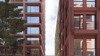 Fasadnya sendiri akan dilapisi batu bata terakota merah dan kuning tua yang dipadukan dengan detail warna hijau berdebu. Foto: Dok. Aesthetica Studio/Schmidt Hammer Lassen Architects