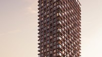 Proyek ini dibangun untuk membuktikan bahwa kayu dapat digunakan sebagai alternatif bahan beton dan baja dalam membangun gedung tinggi. Foto: Dok. Aesthetica Studio/Schmidt Hammer Lassen Architects