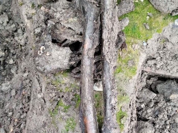 Tengkorak manusia yang ditemukan di aliran Sungai Taput. (Foto: Istimewa)