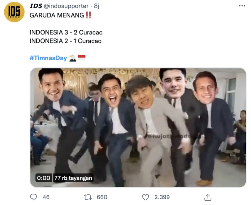 Timnas Indonesia meraih kemenangan kedua atas Curacao pada FIFA Matchday di Stadio Pakansari, Kabupaten Bogor, Selasa (27/9).