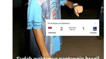 Seloroh netizen, Timnas Indonesia siap lawan Brasil yang penuh bintang pesepakbola. Foto: Twitter