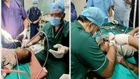 Keterangan tim medis menyatakan, setelah prosedur operasi dilakukan, bayi tersembut sudah dalam keadaan pulih. (Foto: Newslion/SWNS)
