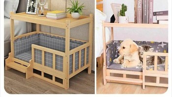 Sebuah meja unik yang di bawahnya bisa untuk tidur hewan peliharaan kesayangan. Foto: Bored Panda