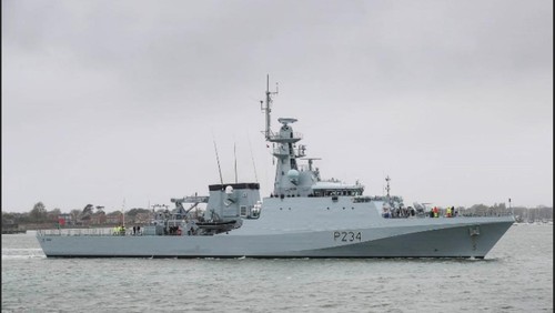 Kapal patroli lepas pantai terbaru dari Inggris His Majestys Ship (HMS) Spey. (Dok. Kedutaan Besar Inggris untuk Indonesia dan Timor Leste)