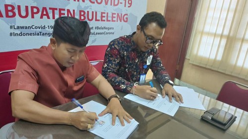 Penandatanganan MoU pengadaan internet publik antara Pemkab Buleleng dengan perusahaan penyedia internet PT Supra Primatama Nusantara atau Biznet, Kamis (29/9/2022).