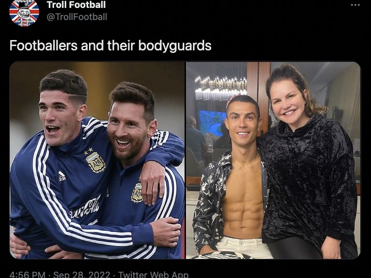 Meme Ronaldo Vs Messi, Adu Kuat Bodyguard