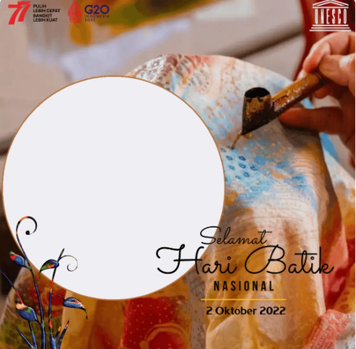 Twibbon Hari Batik 2022 bisa digunakan untuk memeriahkan peringatan nasional tersebut. Hari Batik Nasional 2022 diperingati pada tanggal 2 Oktober 2022.