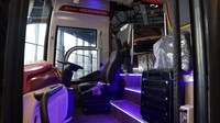 Total ada 38 kursi, ada fasilitas reclining seat, 2+2 legrest, ada USB charger, toilet, air purifier, terus bantal dan selimut, bilang Sani. Nah soal harga tiket bus ini, PO SAN membanderolnya dengan harga Rp 875 ribu buat rute Pekanbaru-Blitar (1.994 km). Foto: Dok. Laksana