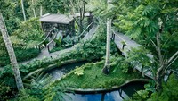 Ada 2 arsitek asal Jepang yang bertugas mendesain resor ini. Pertama adalah Rie Azuma yang memadukan elemen khas Bali dan estetika Jepang. Hal itu terlihat pada vila Hoshinoya Bali. Lalu arsitek Hiroki Hasegawa mendesain taman dengan pola ruang terbuka dan menonjolkan keindahan alam dengan jalan setapak dari kayu berliku-liku. Dek jalan setapak juga dibangun di atas kanal subak. Foto: dok. Hoshinoya Bali