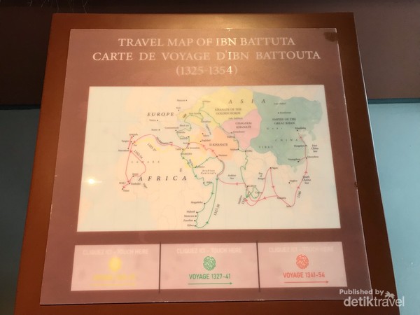 Peta perjalanan sang pengelana Ibnu Batutah.