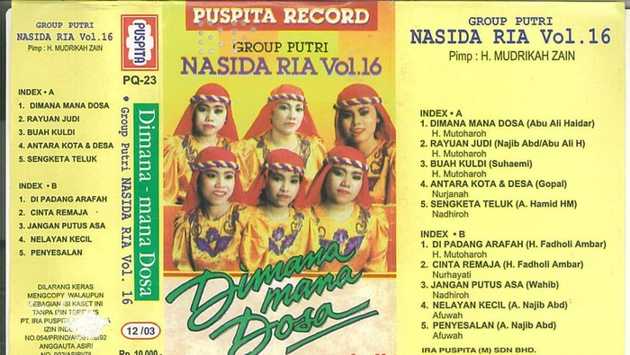 Nadhiroh di cover album Nasida Ria Vol.16.
