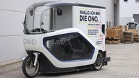 Penampakan sepeda kargo listrik E-Cargobike yang sudah jadi. Bentuknya terlihat unik bukan?