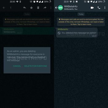 Admin grup WhatsApp bisa hapus pesan