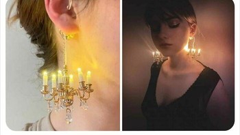 Anting karya seniman Diana Caldarescu yang mendesain chandelier yang bercahaya. Foto: yup.that.exists via Bored Panda