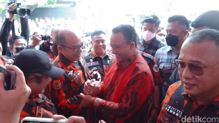 Anies Baswedan di acara Pemuda Pancasila, 1 Oktober 2022. (Mulia Budi/detikcom) Anies Baswedan di acara Pemuda Pancasila, 1 Oktober 2022. (Mulia Budi/detikcom)