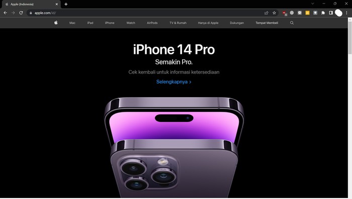 iPhone 14 di situs Apple Indonesia