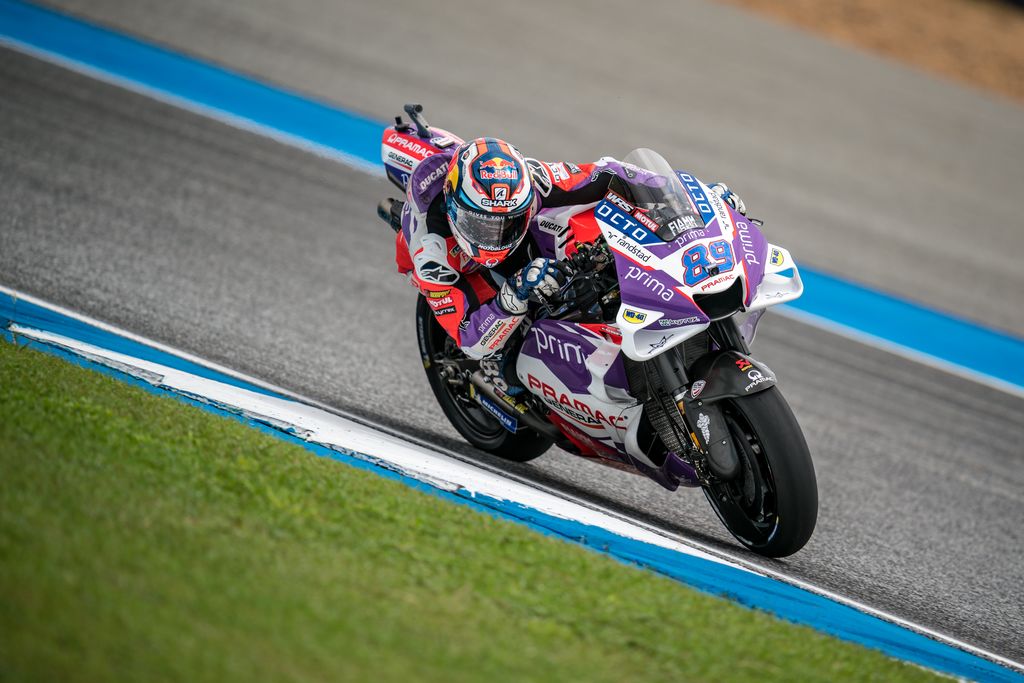 BURIRAM, THAILAND - SEPTEMBER 30: Jorge Martin of Spain and Pramac Racing rides during the free practice of the MotoGP OR Thailand Grand Prixat Chang International Circuit on September 30, 2022 in Buriram, Thailand. (Photo by Steve Wobser/Getty Images)