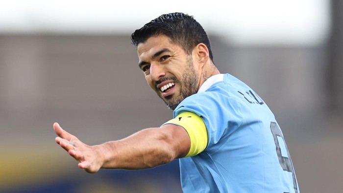 ST. POELTEN, AUSTRIA - SEPTEMBER 23: Luis Suarez of Uruguay during the International Friendly match between Iran and Uruguay at NV Arena on September 23, 2022 in St. Poelten, Austria. (Photo by Robbie Jay Barratt - AMA/Getty Images)