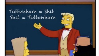Apa yang kamu pikirkan soal Tottenham? Sampah menurut meme ini. Foto: Twitter