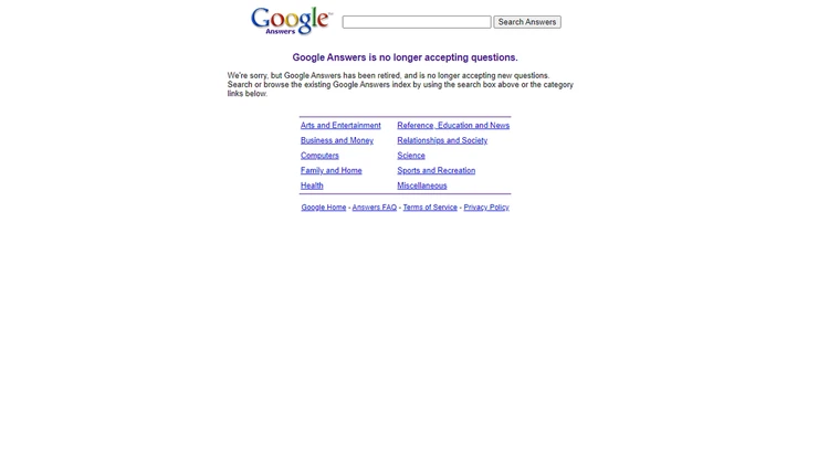 Produk gagal Google Produk gagal Google