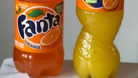 Sama-sama menyegarkan, inilah Fanta jeruk yang paling pas diminum di cuaca panas. Fanta di Amerika Serikat memiliki warna oranye tua, sedangkan di Inggris lebih ke kuning. Foto: Bright Side