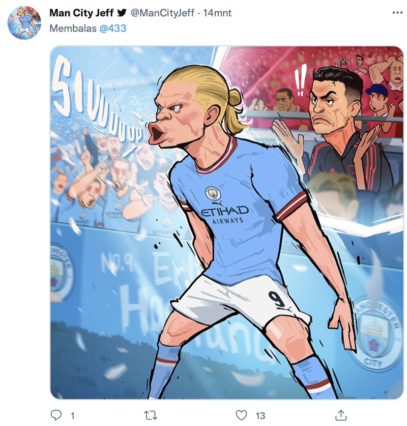 Meme Manchester United babak belur dihajar Manchester City dalam lanjutan Liga Inggris.