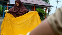 Selesai dibuat pola, batik siap untuk di jemur. 