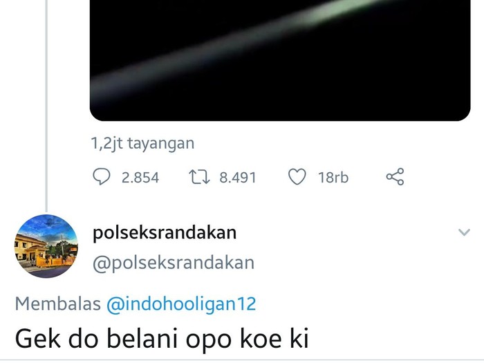 Tangkapan layan Twitter Polsek Srandakan.