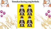 Sekarang coba temukan kucing yang berbeda.