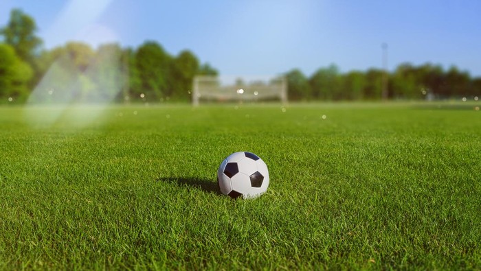 small soccer stadium in the sun