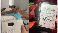 Karikatur Lilly-Elly bersama pacanya yang anak bos mafia. (Instagram Lilly-Ella)