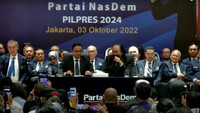 Partai NasDem mendeklarasikan Anies Baswedan sebagai calon presiden (capres). Anies diberikan keleluasaan oleh Partai NasDem untuk memilih calon wakil presiden yang akan mendapinginya nantin. (YouTube NasDem TV)