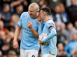 Foden dan Haaland sama-sama mencetak hat-trick dalam kemenangan Man City atas MU. Foto: Manchester City FC via Getty Ima/Lynne Cameron - Manchester City