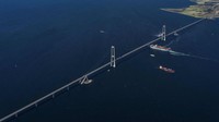 Berikutnya di posisi ke-5 ada jembatan dengan panjang 1.624 meter di Denmark dengan nama Great Belt Bridge. Lebih dari 27.000 kendaraan melintasi jembatan tersebut dalam satu hari. Lars Laursen/Getty Images.
