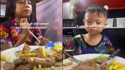 Ditraktir Makan Steak, Reaksi Bocah Penjual Tisu Ini Bikin Haru Netizen
