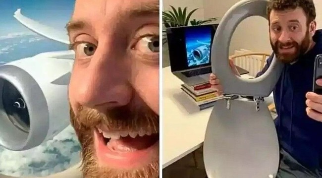 Ingin mengunggah foto liburan tapi belum punya uang untuk membeli tiket pesawat? Nggak perlu khawatir karena yang kamu butuhkan hanya dudukan closet dan laptop. Foto: instagram.com/lelucon.seru