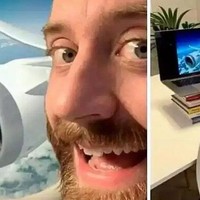 Ingin mengunggah foto liburan tapi belum punya uang untuk membeli tiket pesawat? Nggak perlu khawatir karena yang kamu butuhkan hanya dudukan closet dan laptop. Foto: instagram.com/lelucon.seru