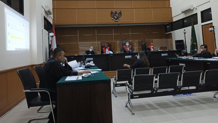 Sidang kasus korupsi SMKN 7 Tangsel di Pengadilan Tipikor Serang, Banten.