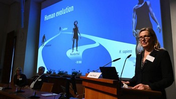 Tak hanya itu, Paabo juga berhasil melacak keluarga dekat spesies kita, yaitu Denisovans. Saya sangat terkejut, saya tidak mengharapkan hal ini, kata Paabo mengenai kemenangannya. Foto: AFP via Getty Images/JONATHAN NACKSTRAND