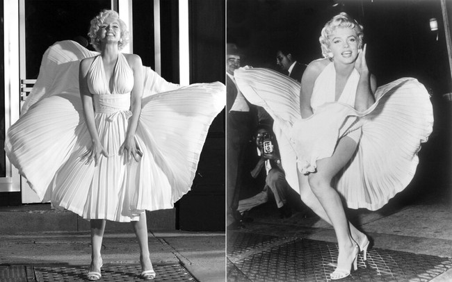 Hampir sulit membedakan Ana de Armas dengan Marilyn Monroe yang asli di film Blonde saking miripnya. Kemiripan tersebut mustahil terwujud tanpa campur tangan desainer kostum Jennifer Johnson. Sebelumnya, ia pernah terlibat dalam film I, Tonya yang membawanya masuk nominasi di ajang penghargaan BAFTAs 2017. (Foto: Netflix via AP)