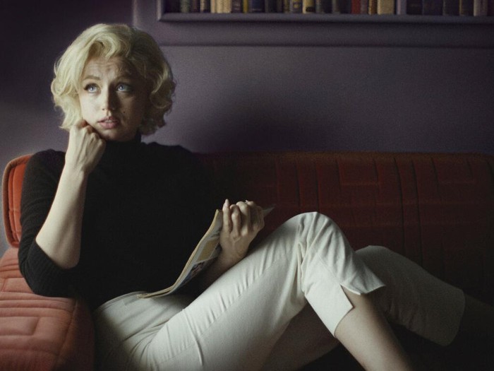 This image released by Netflix shows Ana de Armas as Marilyn Monroe in a scene from Blonde. (Netflix via AP)