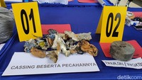 Seluruh barang bukti yang dipamerkan di Polda Riau disita dari dua lokasi berbeda. Pelaku MN memiliki dua rumah kontrakan di Siberida, Indragiri Hulu. (Raja Adil Siregar/detikSumut)