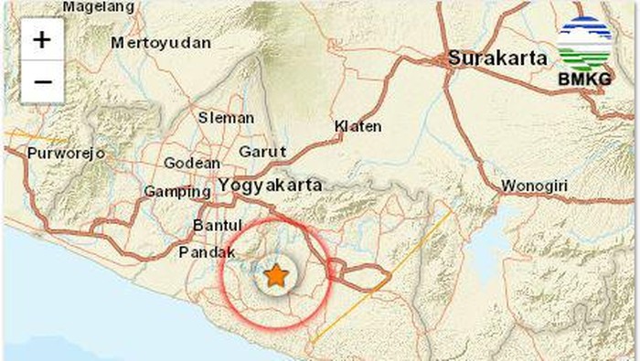 Gempa M 1,1 di Kabupaten Gunungkidul, Rabu (5/10/2022).