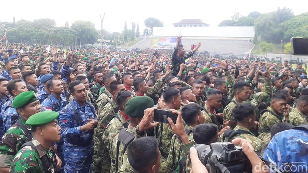 Peringatan HUT ke-77 TNI di Kodam IV/Diponegoro, Semarang, Rabu (5/9/2022).