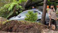Selain itu, pengalihan jalan pun dilakukan di Jalan Maulana Yusuf karena pohon yang tumbang ini.