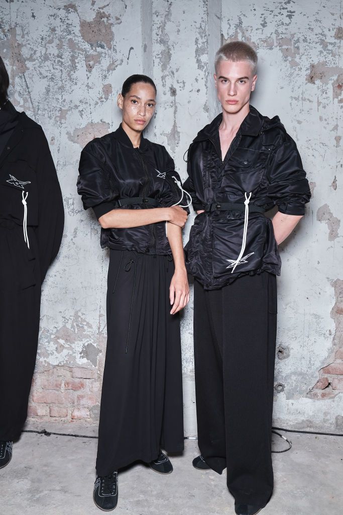 MILAN, ITALY - SEPTEMBER 21: Models pose backstage at the Onitsuka Tiger Fashion Show during Milan Fashion Week Womenswear Spring/Summer 2023 on September 21, 2022 in Milan, Italy. (Photo by Ferda Demir/Getty Images)
