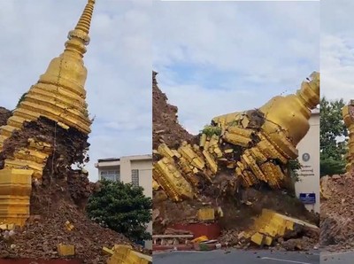Duh, Pagoda Berumur 500 Tahun Roboh