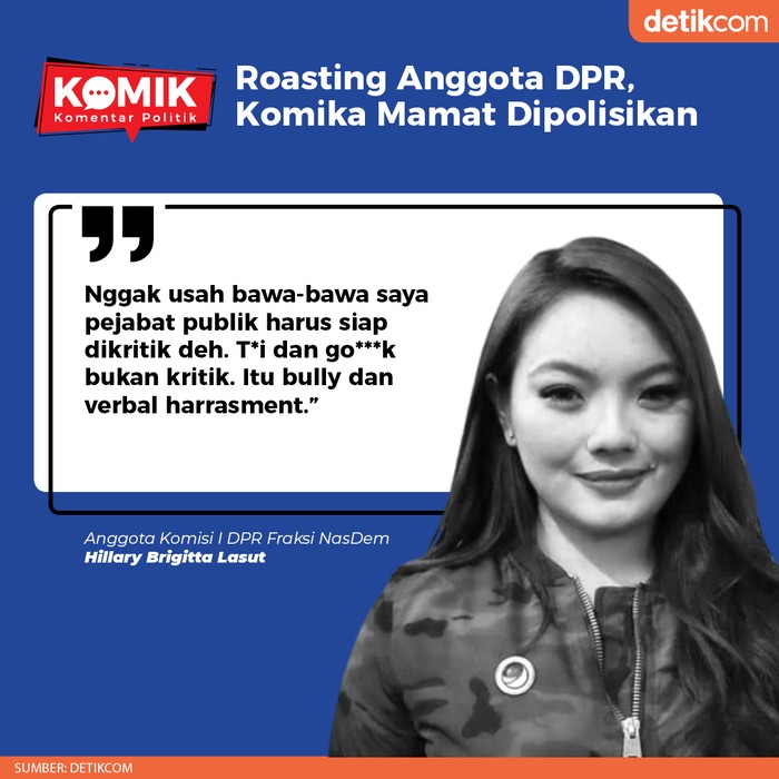Roasting Anggota DPR, Komika Mamat Dipolisikan (Tim Infograsi detikcom: Fauzan) Roasting Anggota DPR, Komika Mamat Dipolisikan (Tim Infograsi detikcom: Fauzan)