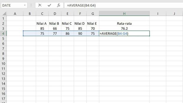 Rumus Excel Everage